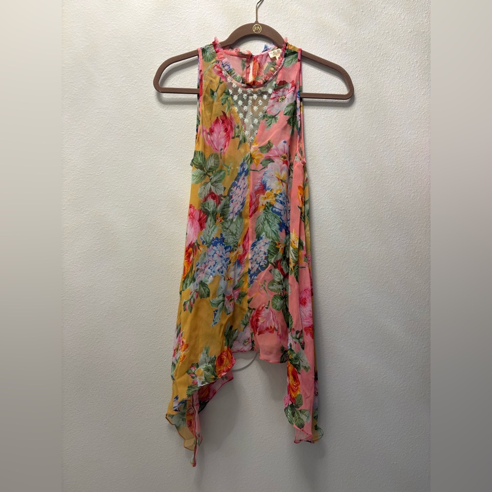 Anthropologie x Nikasha MOREVIA Sz Sm Pink Floral Embroidered - Picture 2 of 8